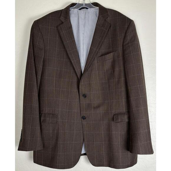 Brooks Bros‎ Explorer Regent Fit Check Blazer 46R Brown 1650